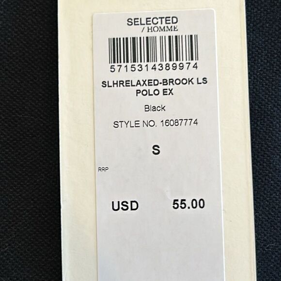 NEW Selected Homme Men's Black Polo Shirt - Picture 2 of 9